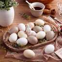Gejoy 24 Pcs Neutral Easter Eggs Plastic Fake Chicken Eggs 2.36 Inch Vintage Boho Easter Decor Pastel Bowl Vase Fillers Farmhouse Spring Decorations for Home Table DIY Craft (Cream)
