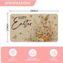 Artoid Mode Rabbit Flowers Bunny Eggs Butterfly Happy Easter Doormat, Home Decor Low-Profile Switch Rug Door Mat Floor Mat for Indoor Outdoor 17x29 Inch