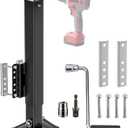 8000 lbs Heavy Duty Trailer Jack, 28.8" Lift, 20-24V Cordless Drill Compatible, for RV, Boat, Yacht & Utility Trailers, with Manual Crank Handle & Weatherproof Cover, Black