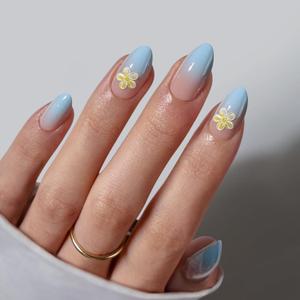 BTArtbox Press On Nails Short Ombre- Flower Almond Press On Nails with Glue for Women, Opaque Soft Gel Glue On Nails in 16 Sizes - 32 Stick On Nails Kit, Garden Party BTArtbox Press On Nails Short Ombre- Flower Almond Press On Nails with Glue for Women, Opaque Soft Gel Glue On Nails in 16 Sizes - 32 Stick On Nails Kit, Garden Party