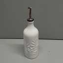 Sweejar Ceramic Olive Oil Dispenser Bottle, 20 Oz Relief Opaque Oil Cruet Protects Oil To Reduce Oxidation, Suitable for Storage Oil, Vinegar, Soy Sauce, Coffee Syrup, Liquids, Set of 1 (Beige)