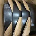 Gibson Elite Pasco 16 Piece (Service for 4) Plates and Bowls Double Bowl Reactive Glaze Dishes Stoneware Ceramic Dinnerware Set - Black