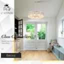 Modern 24 Chrome Chandeliers 10-Light Crystal Glass Round Chandelier Luxury Drum Ceiling Pendant Light Fixtures 2 Tiers Hanging Lighting for Dining Room Foyer Living Room Bedroom