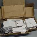 Heavy Duty 2-3/4 inches Rails Brackets Kit, White Alluminum Fence Bracket for Vinyl Fencing Panel to Post Connection, Metal Replacement for 2.75in Frail Plastic Brackets (White - Set 16)