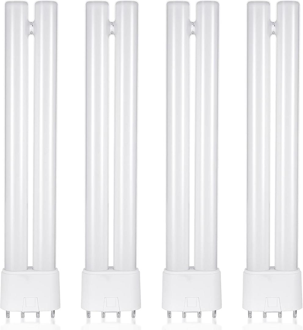 4 Pack 18W Bug Zapper Replacement Bulb, H Shaped Twin Tube Bulbs with 4 Pin Base 18W Bug Zapper Lamp for Indoor Outdoor, 8.6 Inch