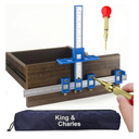 Cabinet Hardware Jig, King&Charles Cabinet Handle Jig with Automatic Center Punch, Avoid Jitter Caused by Direct Drilling. Use for Handles and Pulls on Drawers/Doors, Perfect Set.