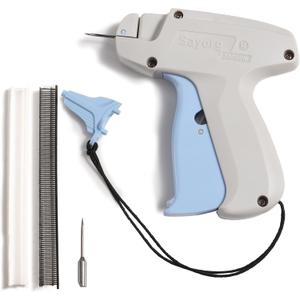Quick clothing fixator, micro needle clothing sewing gun, mini clothing embroidery gun quick sewing tool, including 1 needle, 1000 white and 1000 black 4.5mm fasteners (White)