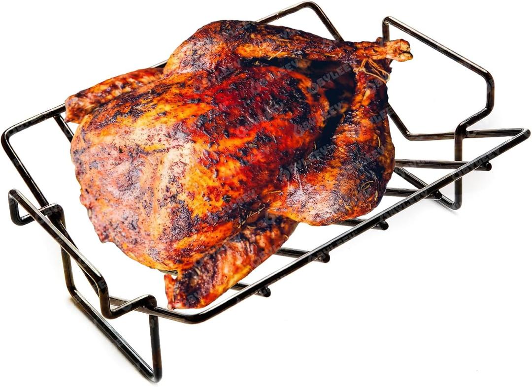 Green Egg Porcelain Coated Rib Rack - Holds 6 Racks of Ribs, Fits 18"+ Smokers & Grills