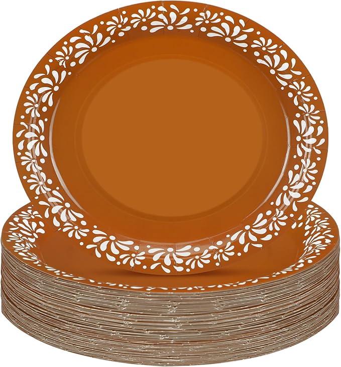 50 Pcs Cielito Lindo Plates Platos De Barro Mexicanos Paper Plates Baby Shower Cielito Lindo Party Supplies 12 Inch Mexican Plate Terracotta Clay Pottery Cinco De Mayo Wedding Party Decoration