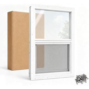 Shed Window, Small Window with Screen,Chicken Coop Window, 12 x 18 Inch