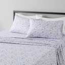 Amazon Basics Soft, Easy Care Deluxe Brushed Microfiber Queen Bed Sheets, 4-Piece, Blue Floral