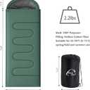 Wind Tour 3 Season Lightweight Waterproof Sleeping Bag Indoor & Outdoor for Hiking Backpacking Camping Traveling, 2.2 lb | Green 