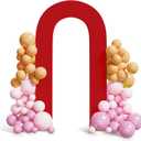 Peomeise 7.2FT Spandex Open Christmas Arch Backdrop Cover，U-Shaped 2-Sided Backdrop Cover，Round Top Chiara Stand Cover for Birthday Party Wedding Ceremony Baby Shower Decoration，Red