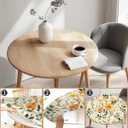 Round Tablecloth Fitted with Elastic, Fits for Table Round, Water Proof, Easy to Clean 54"-58" Table, 60Inch Tablecover, Wildflower