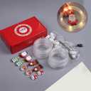 Christmas Window Curtain Lights 9.8ft LED Ring Lights with Ornaments, 10 Tree String Lights, 8 Modes USB Powered, Indoor Outdoor Hanging Decor for Home Garden Wedding Party (Warm White Light)