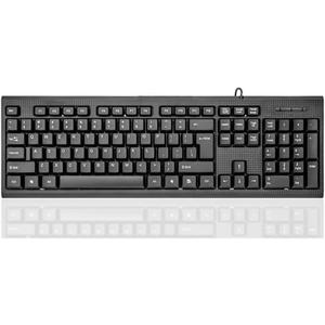 Guiheng Wired Computer Keyboard, Plug Play USB, Large Number Pad, LED IndicatorsErgonomic, Foldable Stands,Anti-Wear Letters Full Size Keyboard,for Windows Mac PC Laptop-Black