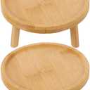 balacoo Solid Wood Plant Stand 5.11 Inch Small Indoor Flower Pot Holder Plant Shelf Rack for Living Room Balcony Desk with Natural Wood Finish