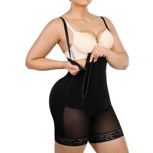 SHAPELLX Tummy Control Shapewear Faja Colombianas Side Zipper Body Shaper Plus Size Postpartum Bodysuit With Butt Lift, 3XL