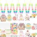 Bafeil 24 Set Easter Crafts Bead Necklace Making Kit for Kids - DIY Make Your Own Bunny Necklace for Arts and Crafts Project, Classroom Activities Gifts, Party Favors & Easter Basket Stuffers