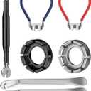 Pawfly Bike Spoke Wrenches, Bike Spoke Tool Kit with 3 Bicycle Tire Levers, Bicycle Spoke Wrench Tools, Bicycle Rim Truing Tool Set, Bike Rim Correct Kit, 8-Piece Bike Repair Tool Kit