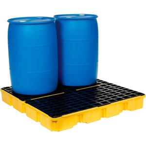 Eagle Square 4 Drum Spill Platform with Forklift Pockets, 52.5"x51.5"x6.5", 60 Gallon Sump, 10,000 lbs. Load Capacity Containment Tray, Made in USA, Yellow, 1634 Eagle Square 4 Drum Spill Platform with Forklift Pockets, 52.5"x51.5"x6.5", 60 Gallon Sump, 10,000 lbs. Load Capacity Containment Tray, Made in USA, Yellow, 1634