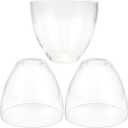 Bell Shade Lighting Fixture Glass Shade Replacement, 5.9"W x 5"H, 1-5/8 Inch Fitter, 3 Pack Clear Glass Shade Globe Cover for Chandelier Pendant Light Wall Sconce