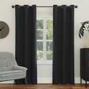Sun Zero Easton Energy Saving Blackout Grommet Curtain Panel, 40" x 95", Black