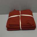 BESTOUCH Duvet Cover Set 100% Washed Cotton Linen Feel Super Soft Comfortable Chic Lightweight 3 PCs Home Bedding Set Solid Fired Brick Red Queen (Queen (90" x 90"))