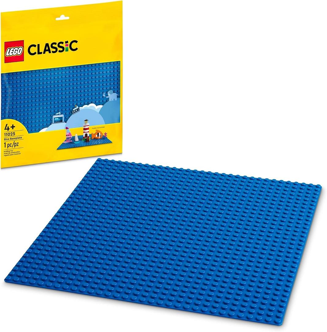 2 x LEGO Classic Blue Baseplate 11025 Building Toy Set for Preschool Kids, Boys, and Girls Ages 4+ (1 Pieces)
