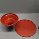 3 Pieces Colorful Plastic Pedestal Cake Stand Set 1x 9in x 7.5in, 1x 11in x 9in, 12.5in x 10in (Red)