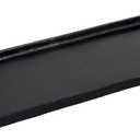 India Handicraft Modern Classic Decorative Serveware 17 x 5.5 Inch Aluminum Textured Rectangular Tray with Handles, Black