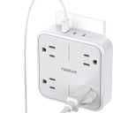 Multi Plug Outlet Extender, TESSAN 4 Outlet Splitter 3 USB Wall Charging Ports (2 USB C), Wide Spaced Multiple Expander Surge Protector for Office, Home, College Dorm Room