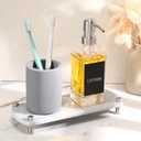 2 x Sink Caddy, Instant Dry Bathroom Kitchen Sink Organizer, Water Absorbing Stone Tray for Soap Bottle Sponge Brush Candles (Light Grey)