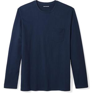 Amazon Essentials Men's Regular-Fit Crewneck Long-Sleeve T-Shirts (Blue, M)