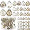Civaner 4 Sizes 43 Pcs Champagne Christmas Clear Ball Ornaments Set Shatterproof Plastic Glitter Hanging Decorative Balls Decor Christmas Baubles for Valentine's Day Holiday 2026 New Year Decors