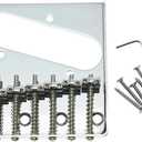 KAISH Chrome Vintage Tele Ashtray Electric Guitar Bridge with 6 Saddles for Telecaster