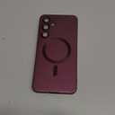 LEKEVO Magnetic for Samsung Galaxy S24 FE Case [Compatible with MagSafe][Built-in Camera Lens Protector] Slim Soft Silicone Bumper Shockproof Metallic Luster Phone Cover (Burgundy)