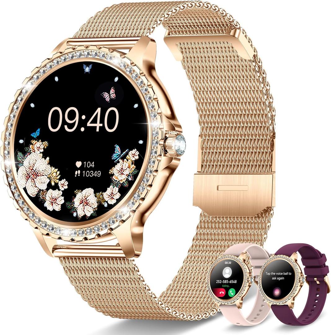 Smart Watches for Women(Make/Answer Call) 1.32" HD Women Watch with Heart Rate Sleep Fitness Tracker with Step Calorie 20 Sprots Modes Digital Watches for iOS Android Phones