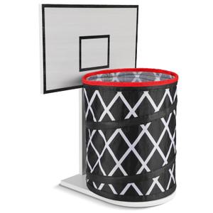 Trash Can Basketball Hoop, Basketball Trash Can, White, Wood, Trash Can Basketball Hoop for Your Home, Kitchen, Living Room, Bedroom, Office, Coffee Shop, Gym. (White, 15.74in x 9.84in x 2.16in)