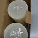 NURADA Outdoor Flameless Candles with Remote Timer - Waterproof Tall Realistic Flickering LED Pillar Electric Battery Operated Fake Candle for Home Wedding Fireplace Decor - Ivory 2 Pack (8" 8")