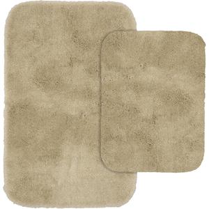 Garland Rug Finest Luxury Beige Linen 2-Piece Set Ultra Plush Washable Bath Rug Set - Soft, Absorbent, And Stylish For Your Bathroom