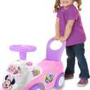 Kiddieland Disney Minnie Mouse Lights & Sounds Ride-On Push Car, Foot-to-Floor Toddler Toy with Interactive Dashboard, Ages 1236 Months, 55 lb Limit, Large