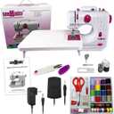 Portable Mini Sewing Machine & Sewing Kit  12 Pre Programmed Stitch Patterns  Battery and AC Operated, Dual Speed, Sews Forward & Reverse, AC & DC Power  Includes Foot Pedal