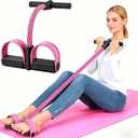 6-Tube Pedal Resistance Band for Women,Fixed High Resistance Foot Pedal Exerciser,Anti-Snap Home Gym Workout Equipment for Abdomen,Waist,Arm,Leg,Glutes,Full Body Toning & Strength Training (Pink)