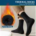 Josnown Thermal Wool Socks Mens 5 Pairs Thick Warm Winter Soft Cozy Hiking Boot Socks for Cold Weather, Size 7-12