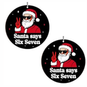 2Pcs 67 Meme Funny Christmas Ornaments 2025, 6 7 Ornament, Funny Six Seven Teen Slang Gingerbread Design Hanging Decorations, 67 Stuff for Xmas Holiday Home Decor (C)