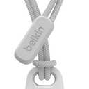 Belkin Apple Airtag Secure Holder With Strap - Apple Air Tag Keychain - Airtag Holder With Strap For Key Ring - Airtag Keychain Accessories - Scratch Resistant Airtag Case With Raised Edges - White (Single)