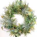 Idyllic 22 Inches Artificial Succulents Spring Wreath for Front Door Winter Wreath Suitable for Indoor and Home Decoration