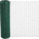Chicken Wire 39.4IN x 78.8FT Green PVC Hexagonal Chicken Wire Garden Fence Netting Garden Fence Barrier for Craft Projects, Pet Rabbit Chicken Fencing