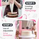 RFAQK 200PCs Cake Decorating Kit with Cake Turntable & Leveler, Baking Supplies Gift Includes 110+1 Piping Bags,55 Icing Tips,2 Frosting Spatulas, Adjustable Scraper, Video Tutorial, Booklet & more